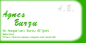 agnes burzu business card